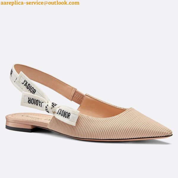 Replica Dior J'Adior Slingback Ballerina Flats In Nude Technical Canvas 10