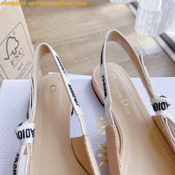 Replica Dior J'Adior Slingback Ballerina Flats In Nude Technical Canvas 11