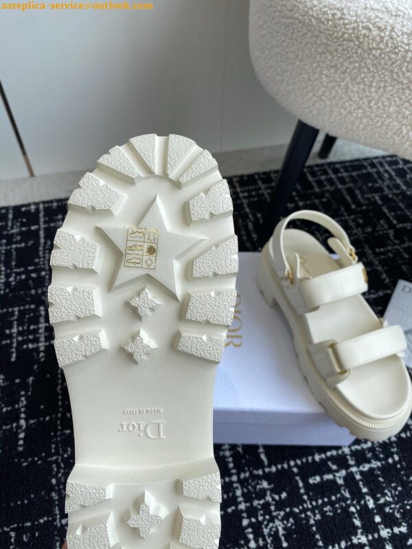 Replica Dior Dioract Platform Sandals in White Lambskin 11