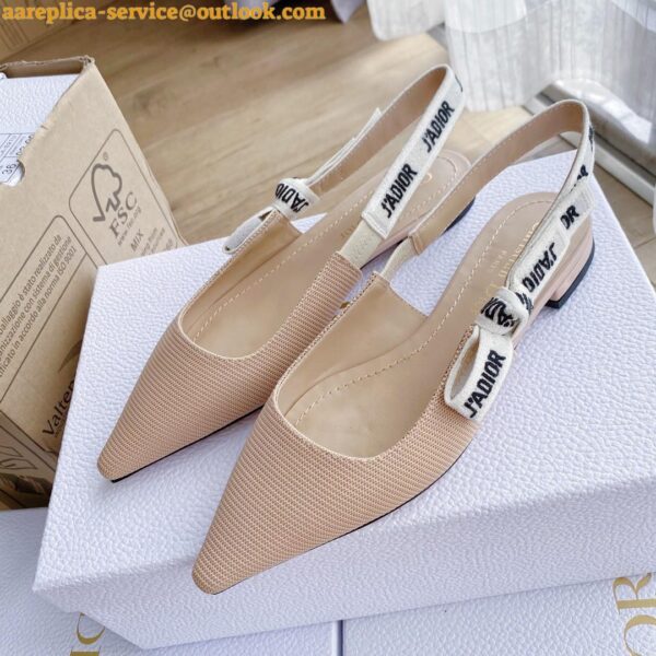 Replica Dior J'Adior Slingback Ballerina Flats In Nude Technical Canvas 12