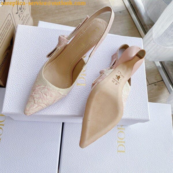 Replica Dior J'Adior Slingback Pumps 65mm In Pink Toile de Jouy Cotton 8