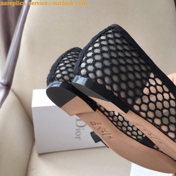 Replica Dior Miss J'Adior Ballerina Flats In Black Mesh 7