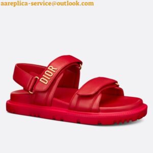 Replica Dior DiorAct Sandals In Red Lambskin