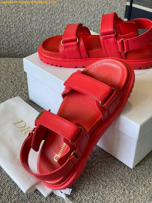 Replica Dior DiorAct Sandals In Red Lambskin 6