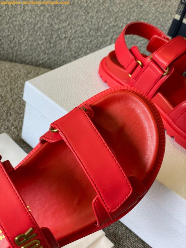 Replica Dior DiorAct Sandals In Red Lambskin 7