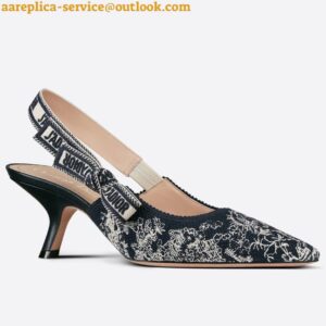 Replica Dior J'Adior Slingback Pumps 65mm In Toile de Jouy Reverse Cotton