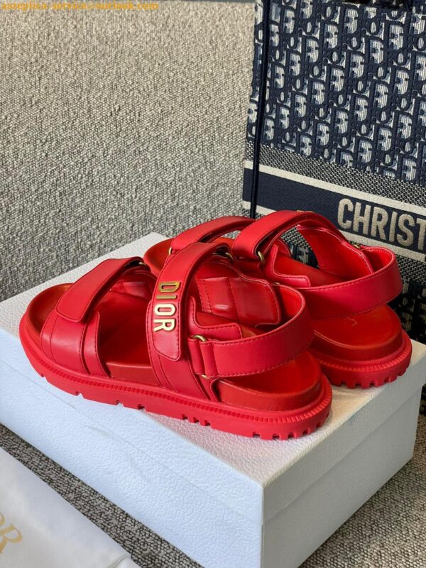 Replica Dior DiorAct Sandals In Red Lambskin 8