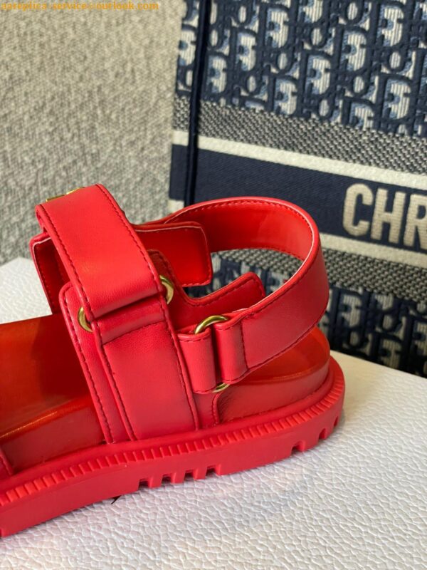 Replica Dior DiorAct Sandals In Red Lambskin 11