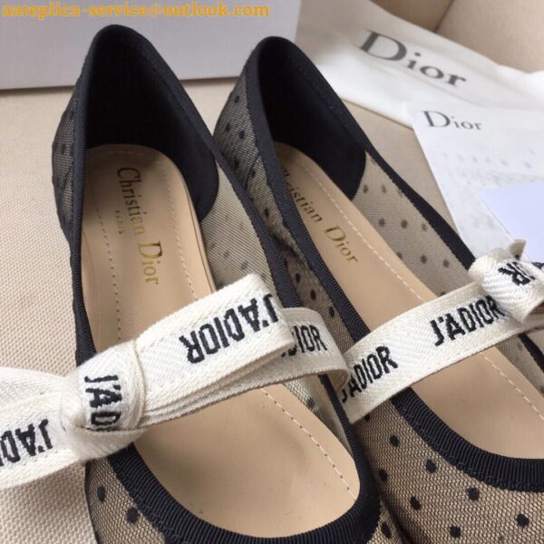 Replica Dior Miss J'Adior Ballerina Flats In Dotted Swiss Tulle 6