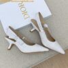 Replica Dior J'Adior Slingback Pumps 65mm In White Cotton Embroidery