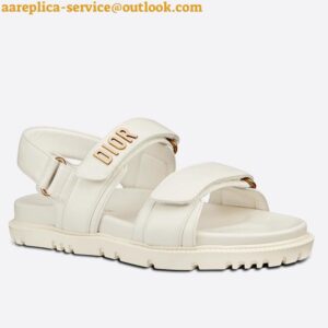 Replica Dior DiorAct Sandals In White Lambskin