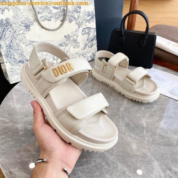 Replica Dior DiorAct Sandals In White Lambskin 5