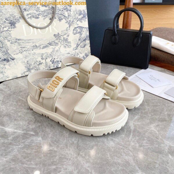 Replica Dior DiorAct Sandals In White Lambskin 6