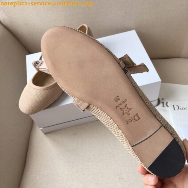 Replica Dior Miss J'Adior Ballerina Flats In Nude Technical Canvas 7