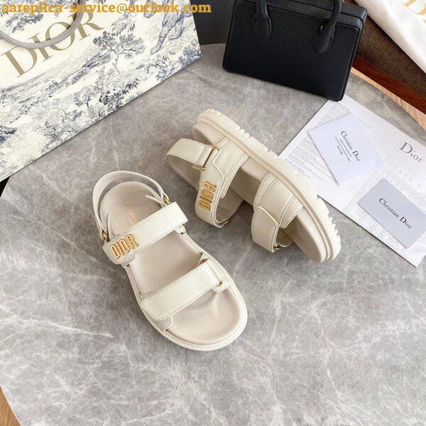 Replica Dior DiorAct Sandals In White Lambskin 10