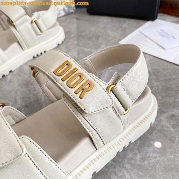 Replica Dior DiorAct Sandals In White Lambskin 11