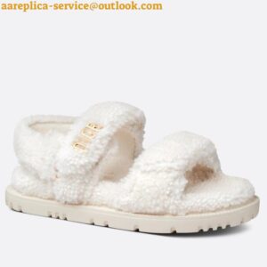 Replica Dior Dioract Sandals In White Shearling 2