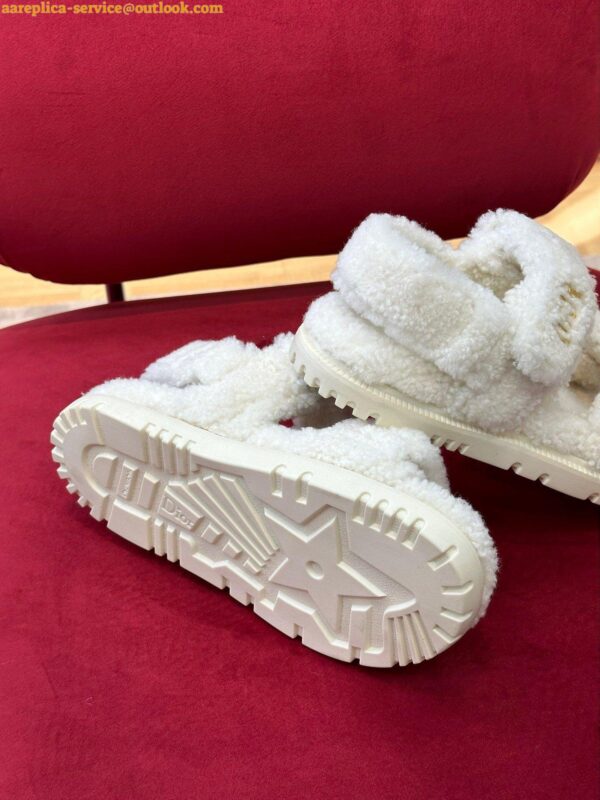 Replica Dior Dioract Sandals In White Shearling 8