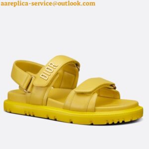 Replica Dior DiorAct Sandals In Yellow Lambskin