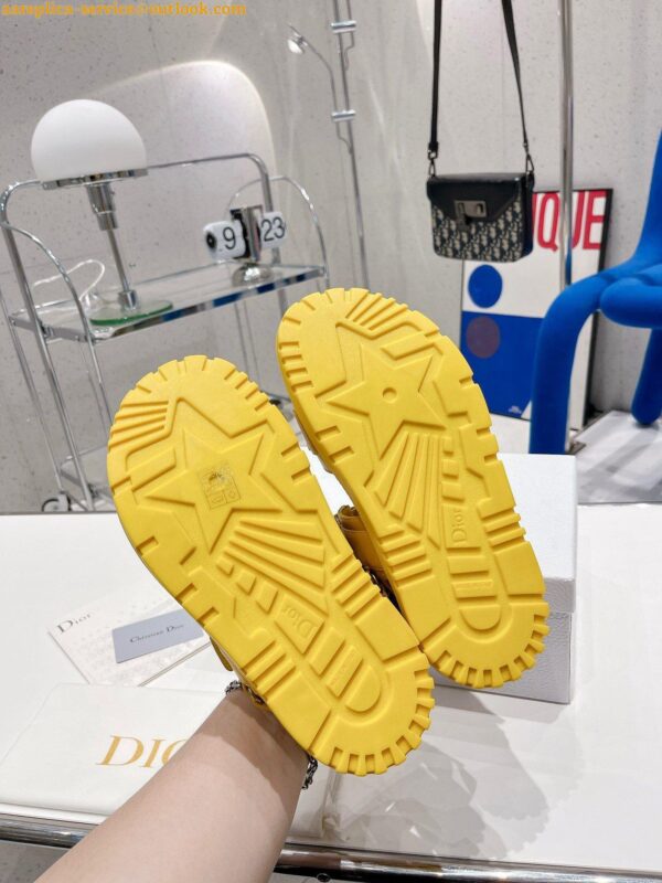 Replica Dior DiorAct Sandals In Yellow Lambskin 11