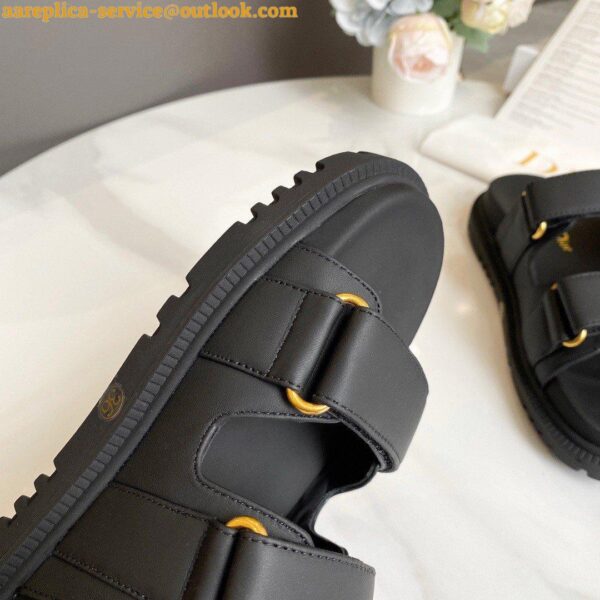 Replica Dior Dioract Slide Sandals In Black Lambskin 8