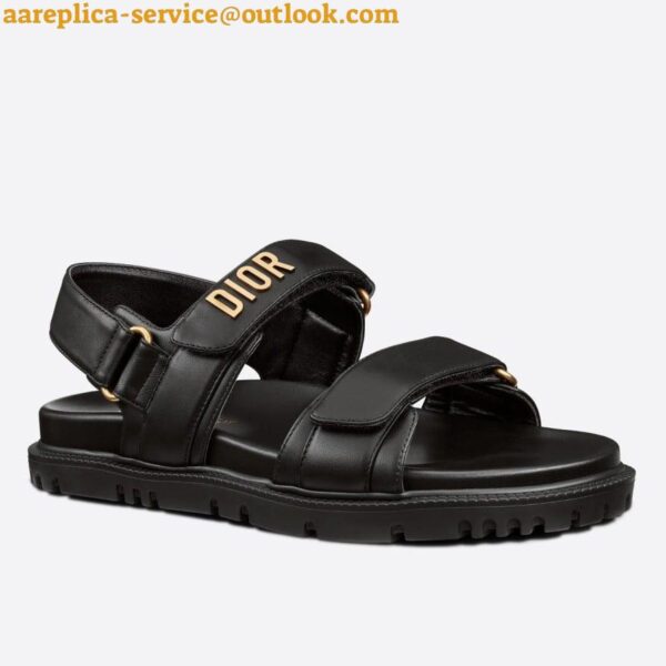 Replica Dior Dioract Slide Sandals In Black Lambskin 14