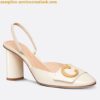 Replica Dior C'est Slingback Pumps 80MM in Nude Patent Calfskin