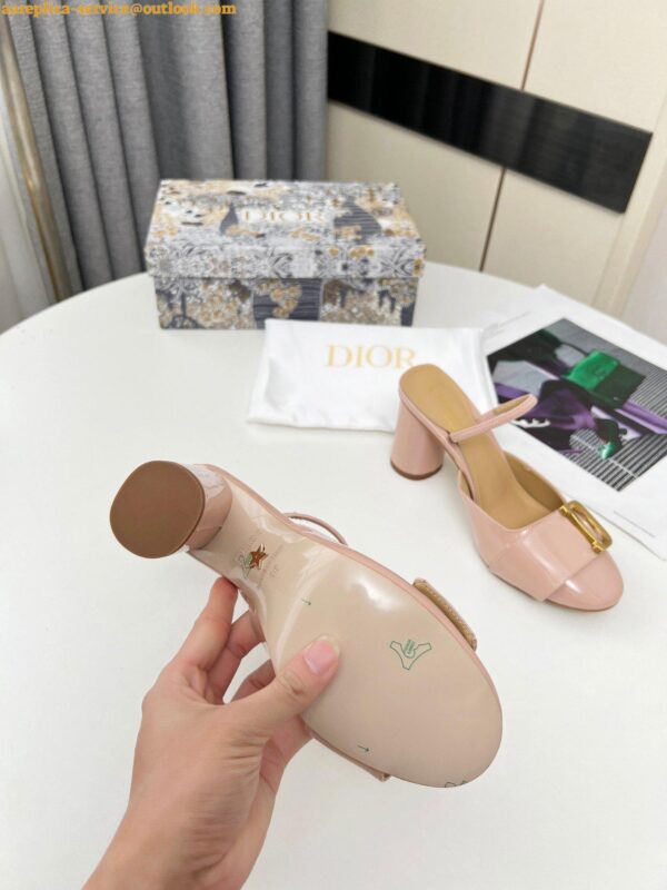 Replica Dior C'est Slingback Pumps 80MM in Nude Patent Calfskin 10