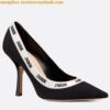 Replica Dior J'Adior Pumps 100mm In Black and White Tartan Fabric