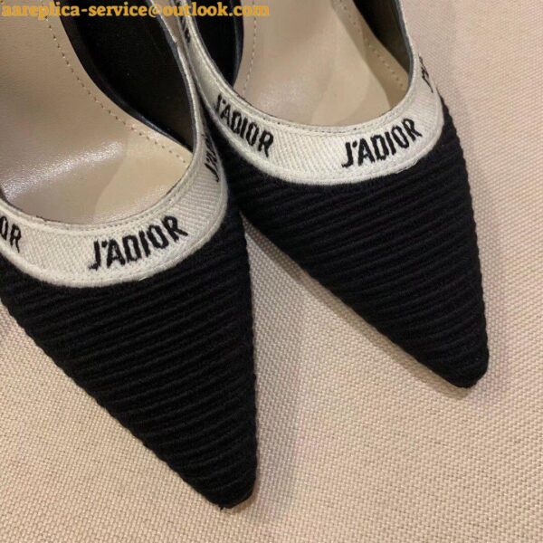 Replica Dior J'Adior Pumps 100mm In Black Technical Fabric 5