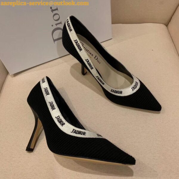 Replica Dior J'Adior Pumps 100mm In Black Technical Fabric 7