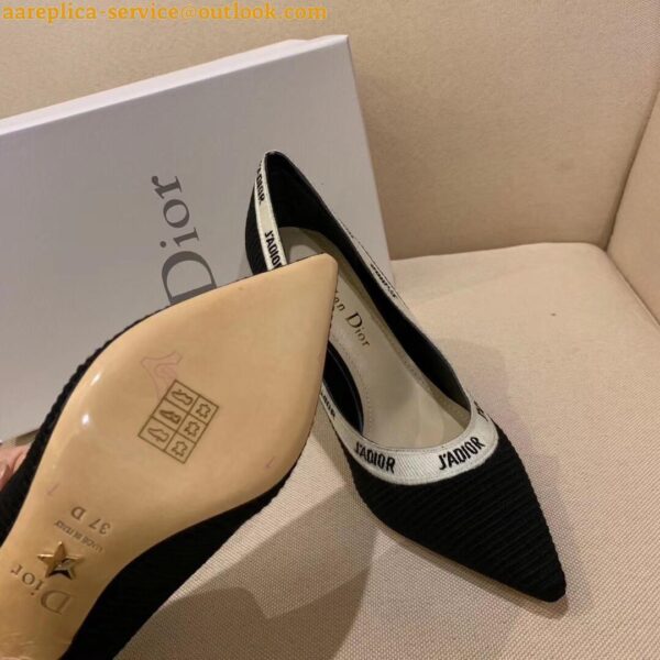 Replica Dior J'Adior Pumps 100mm In Black Technical Fabric 9