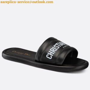 Replica Dior Every-D Slides In Black Embossed Lambskin 2