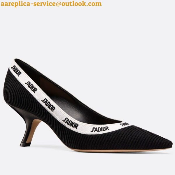 Replica Dior J'Adior Pumps 65mm In Black Technical Fabric 3