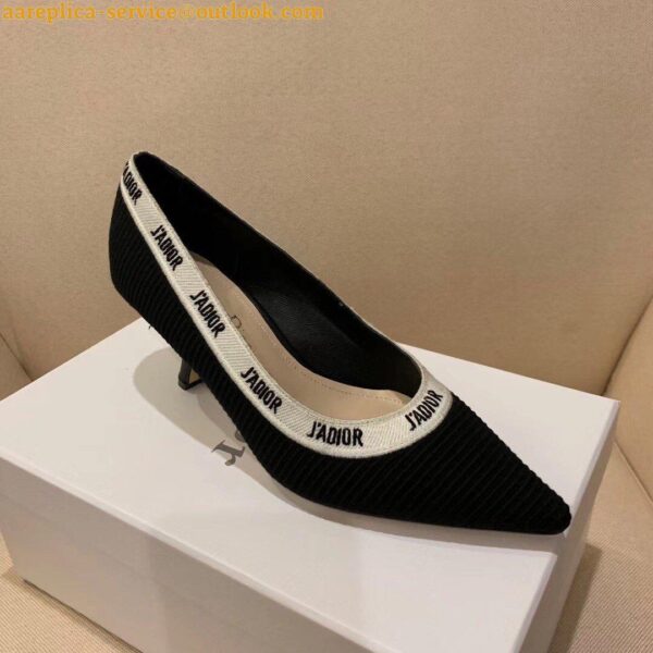 Replica Dior J'Adior Pumps 65mm In Black Technical Fabric 5