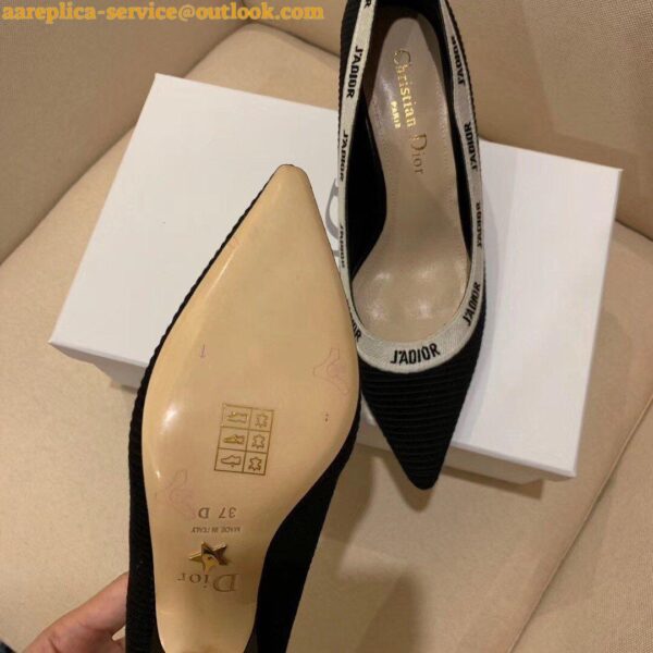 Replica Dior J'Adior Pumps 65mm In Black Technical Fabric 6