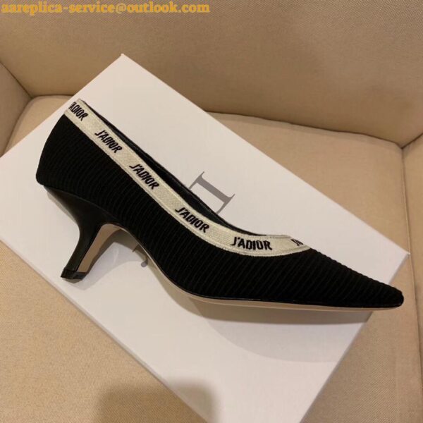 Replica Dior J'Adior Pumps 65mm In Black Technical Fabric 8