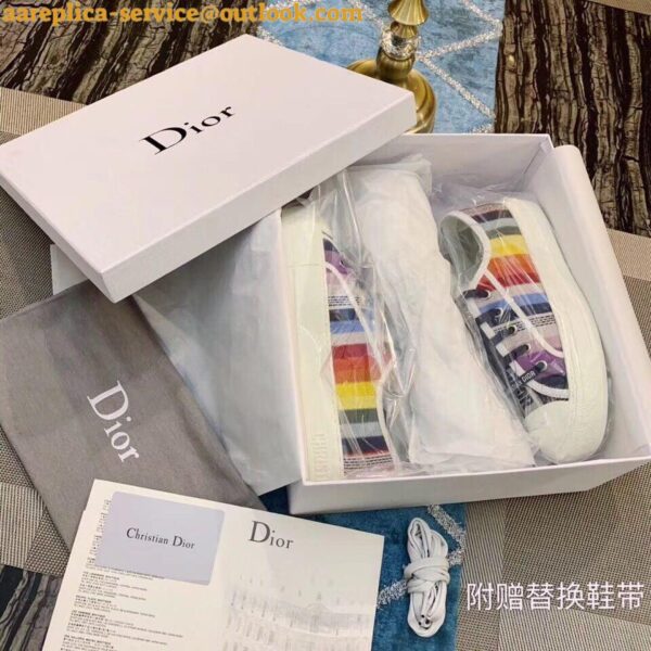 Replica Dior Walk'n'Dior Sneakers In Multicolours Embroidered Canvas 5