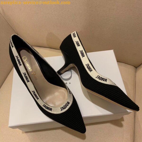 Replica Dior J'Adior Pumps 65mm In Black Technical Fabric 10