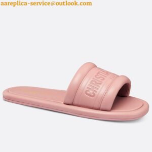 Replica Dior Every-D Slides In Pink Embossed Lambskin