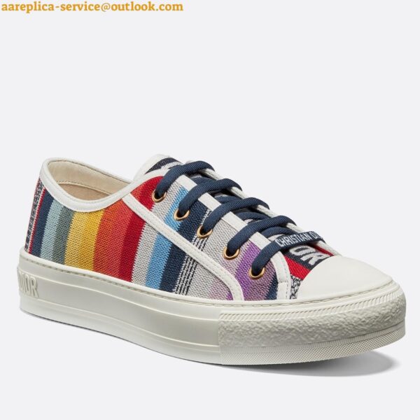 Replica Dior Walk'n'Dior Sneakers In Multicolours Embroidered Canvas 6