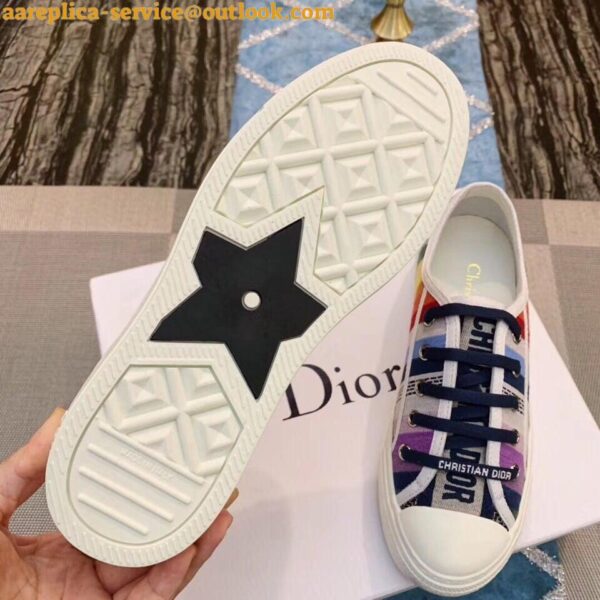 Replica Dior Walk'n'Dior Sneakers In Multicolours Embroidered Canvas 7