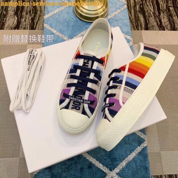 Replica Dior Walk'n'Dior Sneakers In Multicolours Embroidered Canvas 8