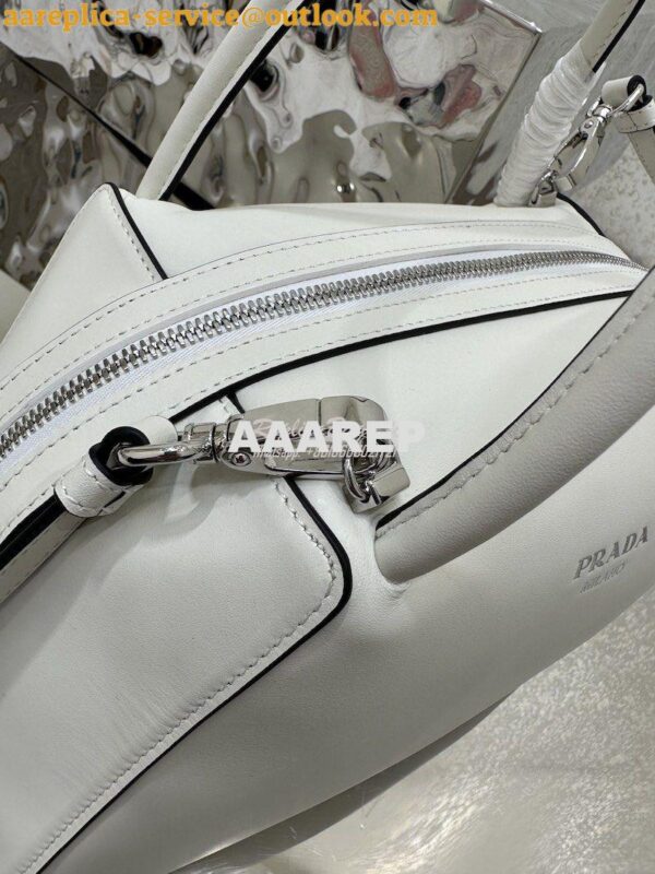 Replica Prada Medium Leather Supernova Handbag 1BA365 White 10