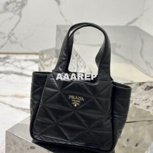 Replica Prada Medium Nappa-leather Tote Bag with Topstitching 1BG450 B 2