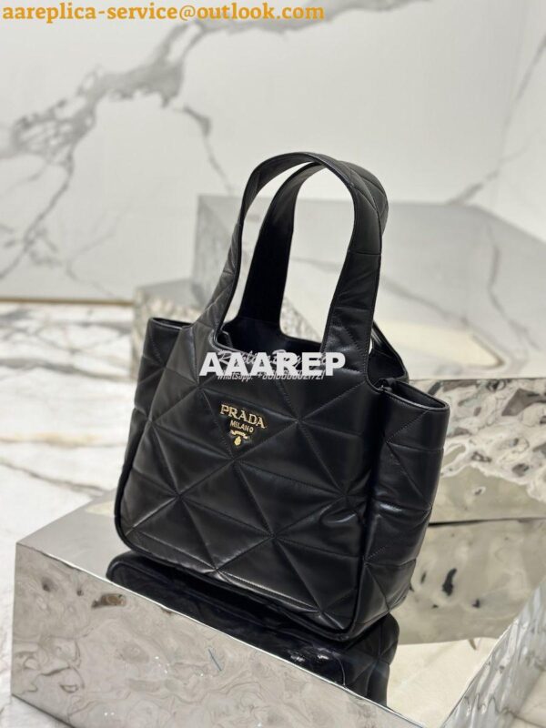 Replica Prada Medium Nappa-leather Tote Bag with Topstitching 1BG450 B 5