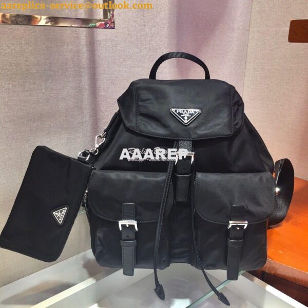 Replica Prada Medium Nylon Backpack 1BZ811 Black 3