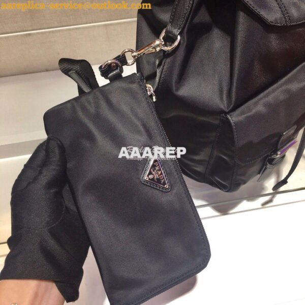 Replica Prada Medium Nylon Backpack 1BZ811 Black 6