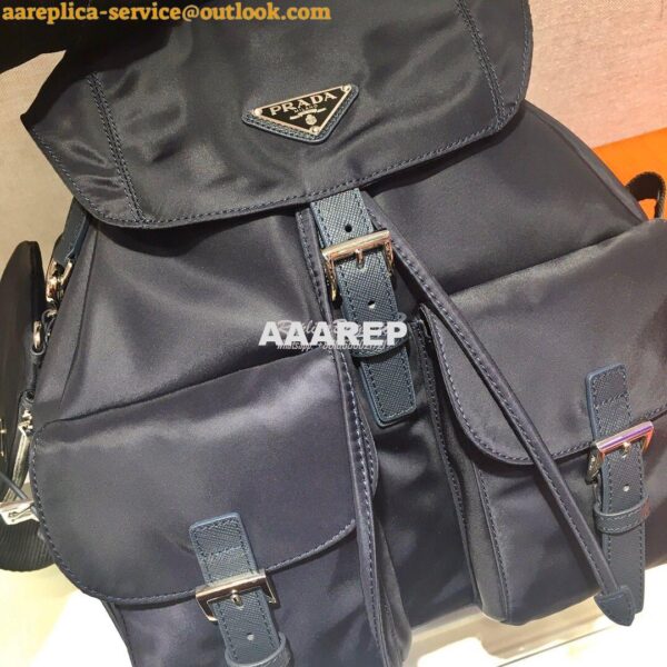 Replica Prada Medium Nylon Backpack 1BZ811 Navy 5