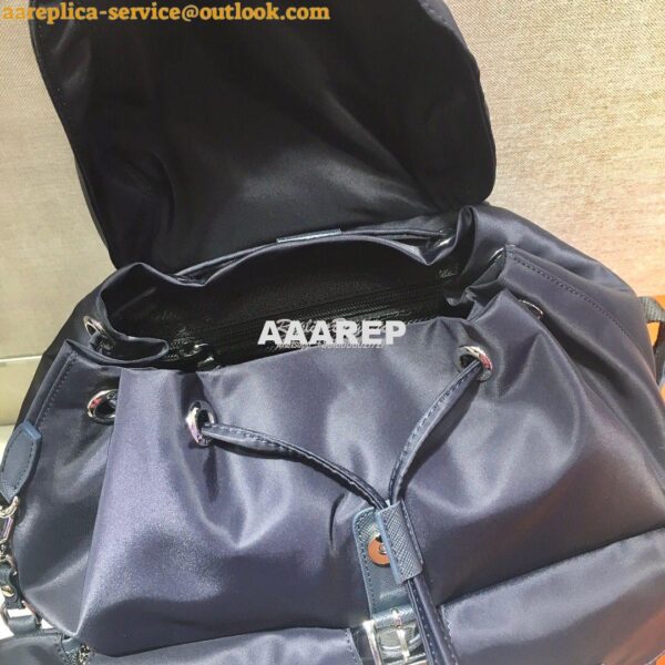 Replica Prada Medium Nylon Backpack 1BZ811 Navy 8